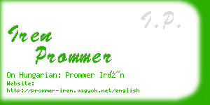 iren prommer business card